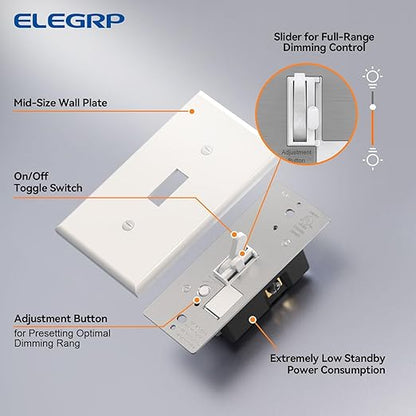 ELEGRP Digital Toggle Dimmer Switch