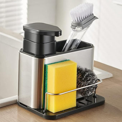 Dish Soap Dispenser 3-in-1 Sponge Holder