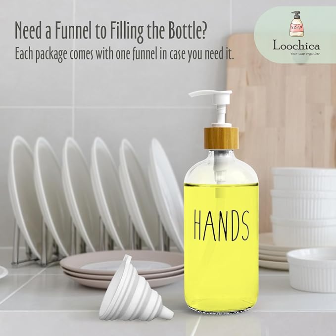 LOOCHICA Clear Glass Soap Bottle