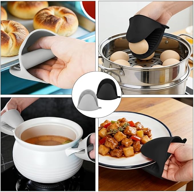 4 PCS Silicone Oven Mitts Heat Resistant Mini Oven Gloves