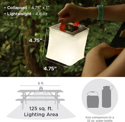 LuminAID Solar Camping Lantern - Inflatable LED Lamp Perfect for Camping, Hiking, Travel and More - Emergency Light for Power Outages, Hurricane, Survival Kits - As Seen on Shark Tank