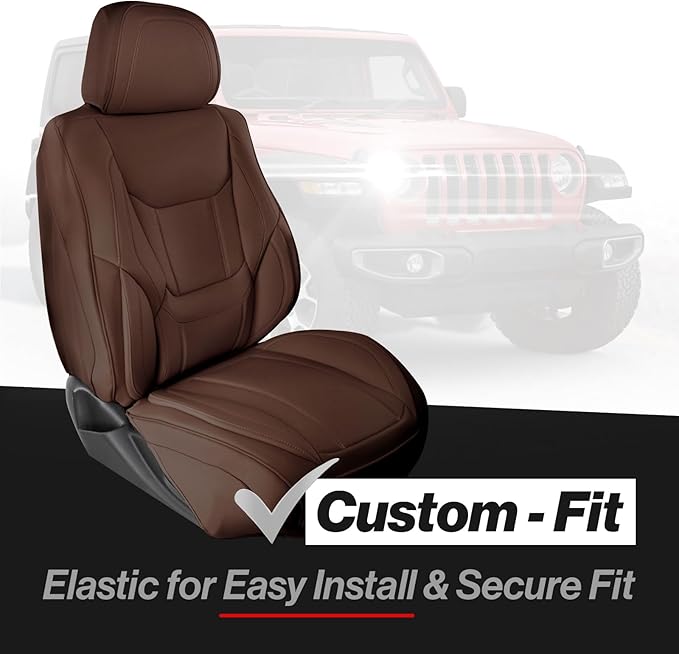 Coverland Custom SUV Car Seat Covers Full Set for [2020-2026 Genesis GV80] - Protector Car Seat Cover Water Resistant Leather Memory Form Back Support Seat Cushion [Full Set-Dark Brown]