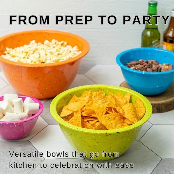bzyoo Confetti Nesting Mixing Bowls Set