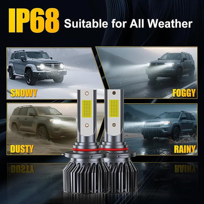 Fit For Chevy Tahoe 2007-2015 Dual Application Beam Bulbs Combo, 40000LM 300% Brightness 6500K White Enhanced Visibility with Cooling Fan Fog Light Bulbs Kit, Direct Installation, Pack of 6