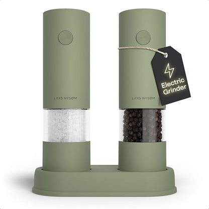 LARS NYSØM Electric Salt and Pepper Grinder Set I Automatic Salt and Pepper