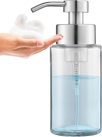 Glass Foaming Hand Soap Dispenser, 10 oz Easy Refill Glass Soap Dispenser