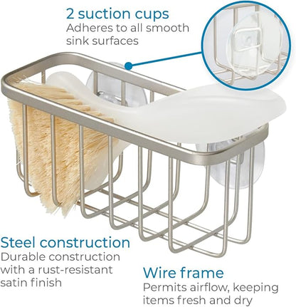 iDesign Rust-Resistant Stainless Steel Sponge Holder