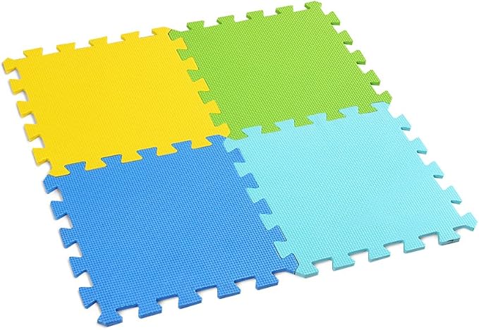 Meiqicool EVA Foam Puzzle Play Mat for Baby - Non Toxic Interlocking Soft Floor Tiles - Kids Toddler Infant Children Room and Yard Exercise Gym Decor - Multi Color，20pcs