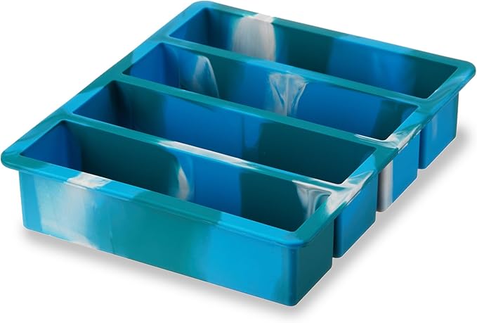 Host Ice Cube Tray, Makes Four 5-Inch Long Cubes, Durable Silicone Trays