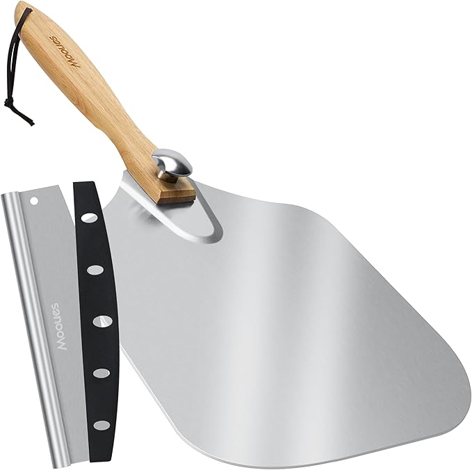 Mooues Pizza Peel Aluminum Pizza Spatula, Metal Pizza Paddle