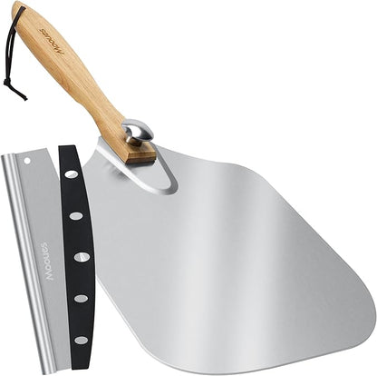 Mooues Pizza Peel Aluminum Pizza Spatula, Metal Pizza Paddle