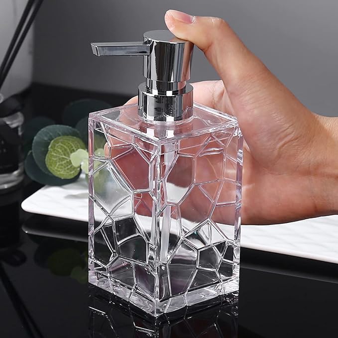 2 Pack Clear Rust Proof Soap Dispenser, Acrylic Plastic Hand Soap Lotion