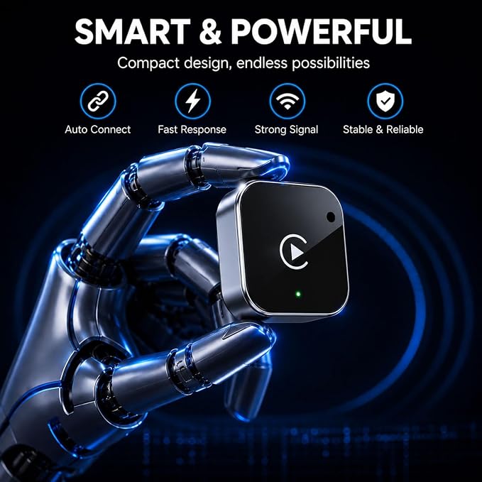 2 in 1 CarPlay Adapter for Toyota Rush 2022, CarPlay Wireless Adapter with Auto Reconnect Fast Pairing Bluetooth Connection Compact USB Dongle,A/Silver-Normal