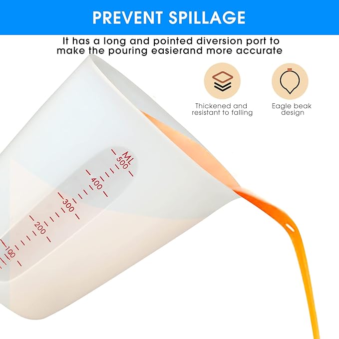 ZUYEE Silicone Measuring Cups Flexible Measure Cups Chocolate Melting Squeeze