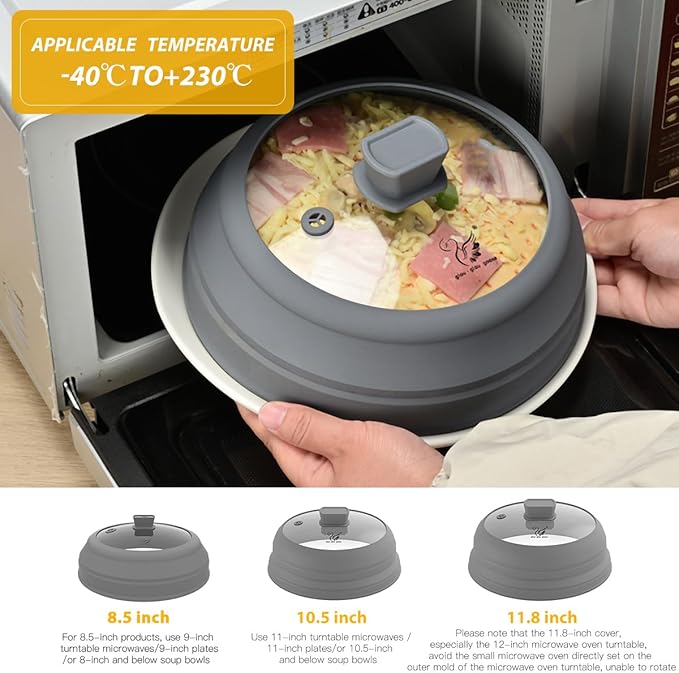 Microwave Splatter Cover Glass Splatter Guard Lid