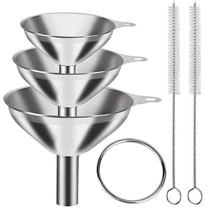 3-Piece Stainless Steel Kitchen Funnel Set