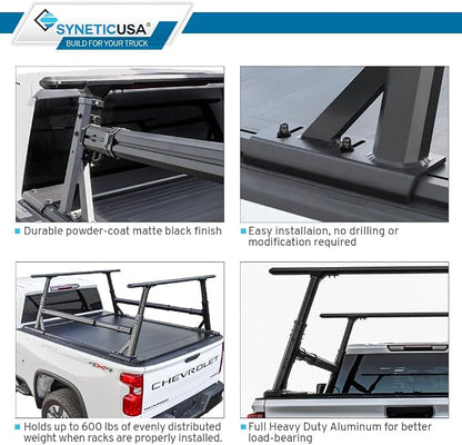 Syneticusa ER Power Retract Hard Tonneau Cover with R1 Rack Fits 2004-2026 Ford F-150 6’7” (78.9”) Truck Bed Retractable