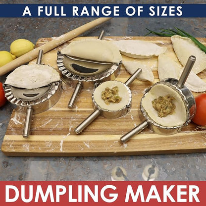 KAYCROWN 4.75 Inch Empanada Press, Stainless Steel Dumpling Maker Dough Cutter