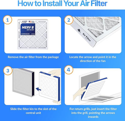 Filter King 39x38.5x1 Air Filter | 4-PACK | MERV 8 HVAC Pleated A/C Furnace