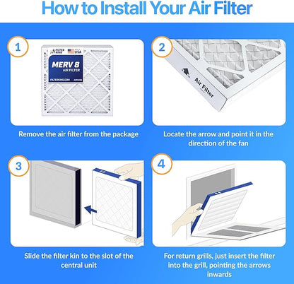 Filter King 37.5x64.5x1 Air Filter | 4-PACK | MERV 8 HVAC Pleated A/C Furnace