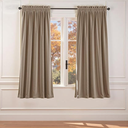 Lazzzy Velvet Blackout Curtains Thermal Insulated Room Window Drapes Super Soft