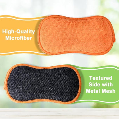 GLIMGLINT 12Pack Dish Sponges Kitchen, Non-Scratch Microfiber Sponges