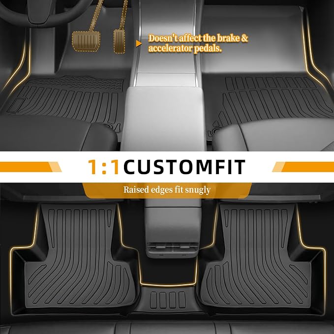 Floor Mats for Toyota RAV4 2019-2025, 2021 RAV4 Floor Mats, TPE Non-Slip Waterproof Summer Winter, for Front & Rear Row & Cargo Floor Mats
