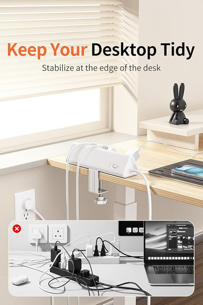 10 FT Desk Clamp Power Strip