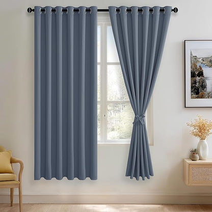 JIUZHEN Dusty Blue Blackout Curtains