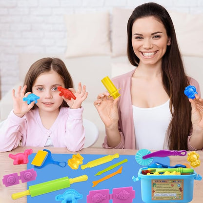 Dough Tool Set, Dough Accessories Includes Storage Container, 3D Animal