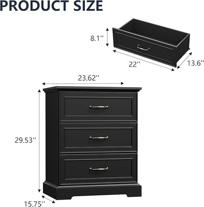 Nightstand Set of 2, Rustic Farmhouse Wood Small Dresser, Bedside Table