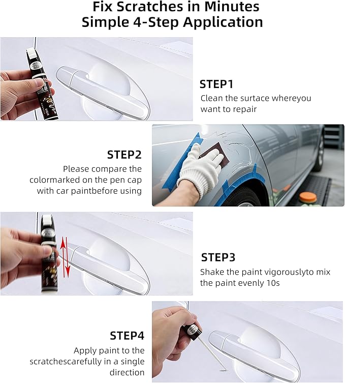 Fuji White(867/1AA/NER) Car Paint Touch Up Pen Compatible with Landrover, 2-In-1 Color Accurate Touch Up Car Scratch Repair Paint Match Landrover Series Automotive Scratch Remover for Nicks & Chips Repair