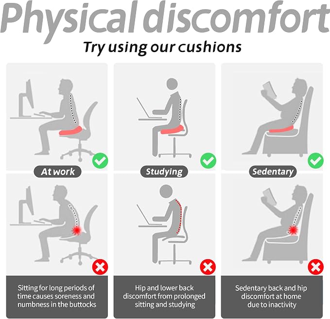 Car Booster Thick Height Adjustable Seat Cushion with Breathable Mesh Cover, Portable Seat Cushion for Driving, Office Chairs Wheelchairs Trucks SUV's and Home Use Black