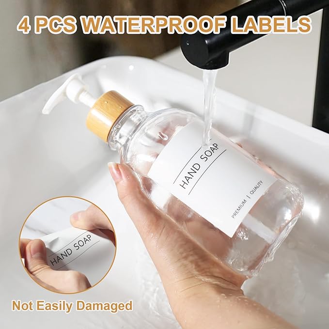 KASUNTING Clear Soap Dispenser, 2 Pack Plastic Dish Soap Dispenser