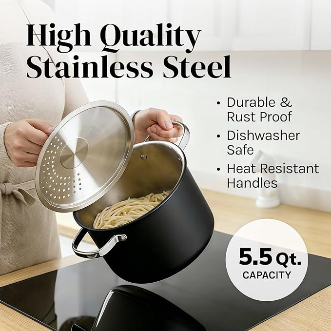 Cooler Concepts Pasta Pot with Strainer Lid