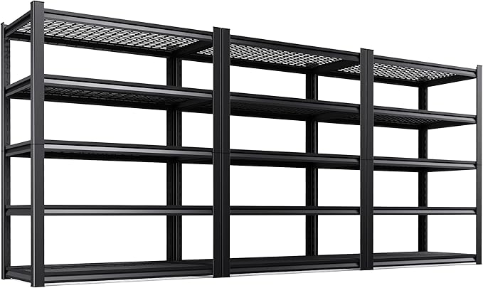 Set of 3 71"H Garage Shelving-3000LBS 5 Tier Storage Shelves, Adjustable Heavy