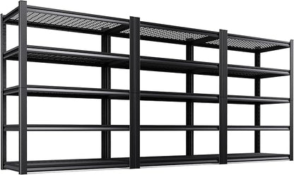 Set of 3 71"H Garage Shelving-3000LBS 5 Tier Storage Shelves, Adjustable Heavy