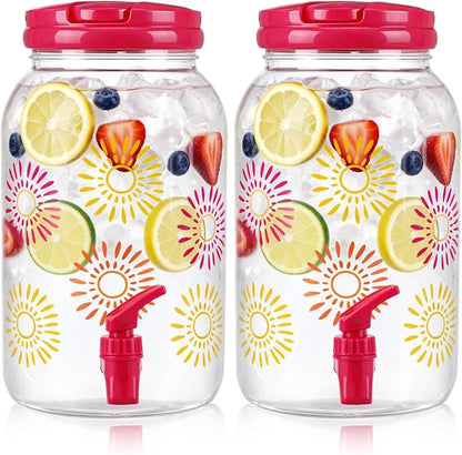 Havawish 2 Pcs 1 Gallon Plastic Beverage Dispenser
