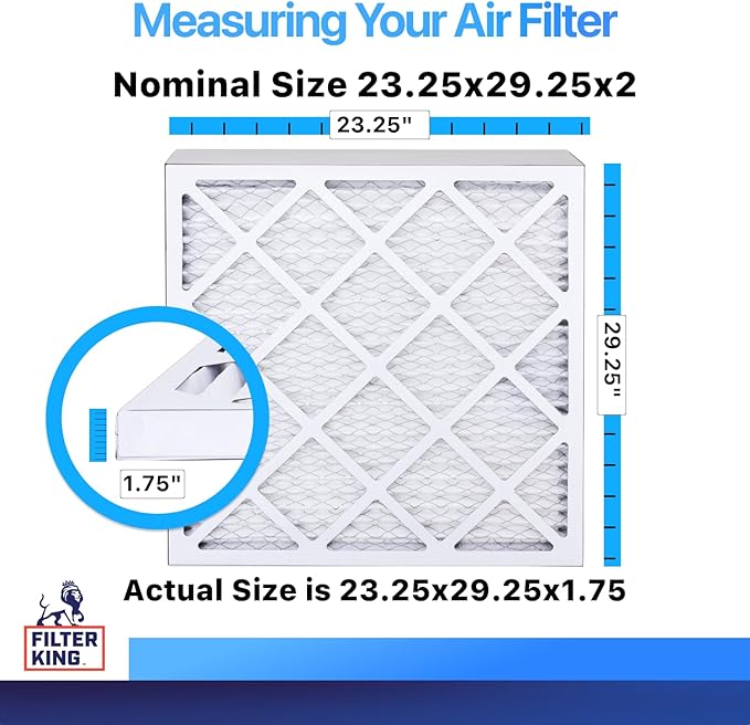 Filter King 23.25x29.25x2 Air Filter | 4-PACK | MERV 8 HVAC Pleated A/C Furnace
