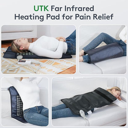 UTK Far Infrared Heating Pad for Back, 5X Deeper Pain Relief, 126 Natural Pure