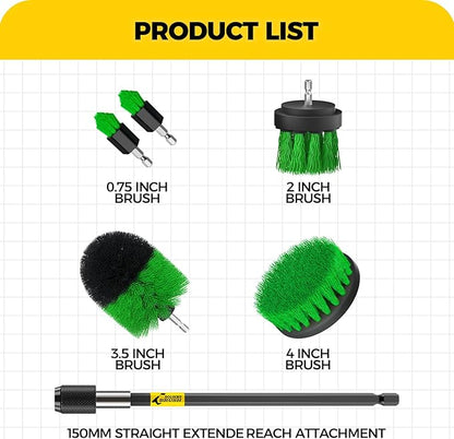 Holikme 6Pack Drill Brush Power Scrubber Cleaning Brush Extended Long