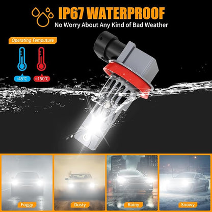 Lights Bulbs for Ram 1500 2500 3500 (Year: 2020 2021 2022 2023 2024 2025), High Beam Low Beam and Fog Light Bulb Set, 6500K White Light, 500% Brightness, Plug and Play - 6 Pack