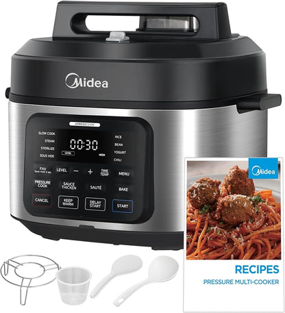 Midea WideMax 12-in-1 Electric Pressure Cooker, 6.5 Quart, 12 Presets, Rice