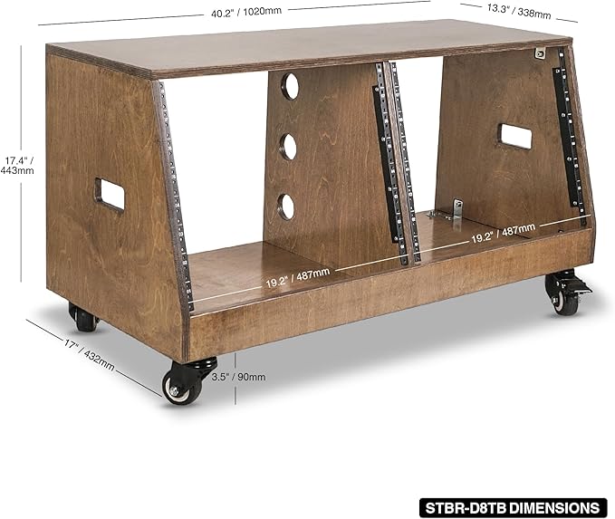 Sound Town DIY 2 x 8U Slanted Studio Rack