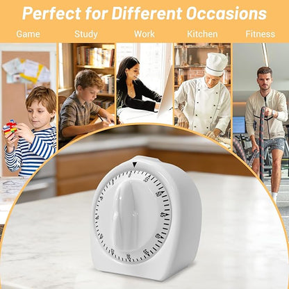 Kitchen Timers for Cooking, 60 Minute Wind Up Timer, Visual Mechanical Timer