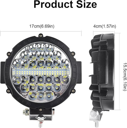 Safego 7 Inch Round Led Light Pods, round LED Offroad lights Driving Light Bar 210W 21000LM Combo Beam With Wiring Harness for Trucks ATV UTV SUV Car Tractors Off-Roading Jeep Lighting, Pack of 2