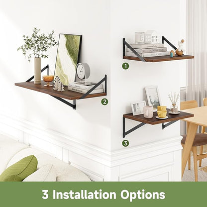 Heimlove 12 Inch Deep Floating Shelves
