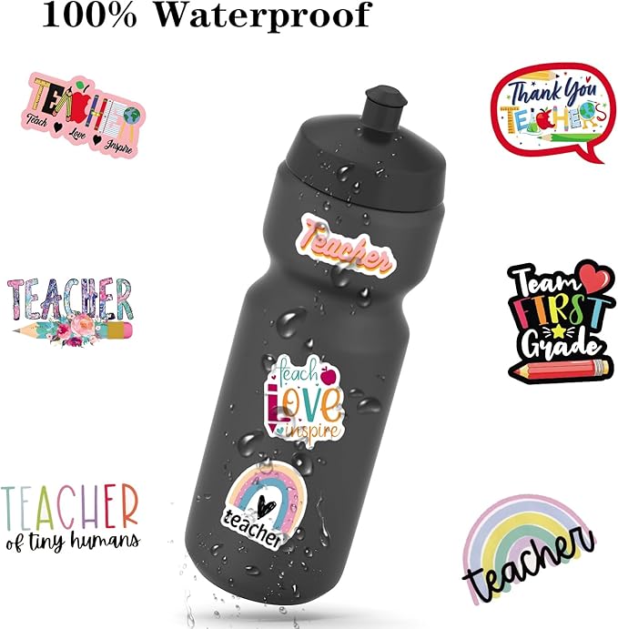 110PCS Teacher Stickers, Non-Repeating Funny Teacher Stickers Waterproof Meme Stickers for Teachers Gift Vinyl Decals Cute Stickers Gifts for Laptop Water Bottles Phone