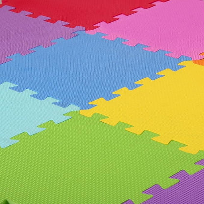 Meiqicool EVA Foam Puzzle Play Mat for Baby - Non Toxic Interlocking Soft Floor Tiles - Kids Toddler Infant Children Room and Yard Exercise Gym Decor - Multi Color，20pcs