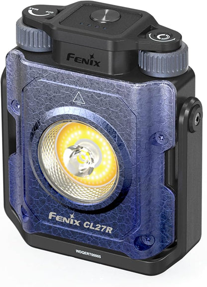 Fenix CL27R Camping Lantern Flashlight, 1600 lumens USB-C Rechargeable Waterproof Portable with White and Red LEDs and Lumentac Organizer for Hurricane Power Outage Emergency and Job Sites (Blue)